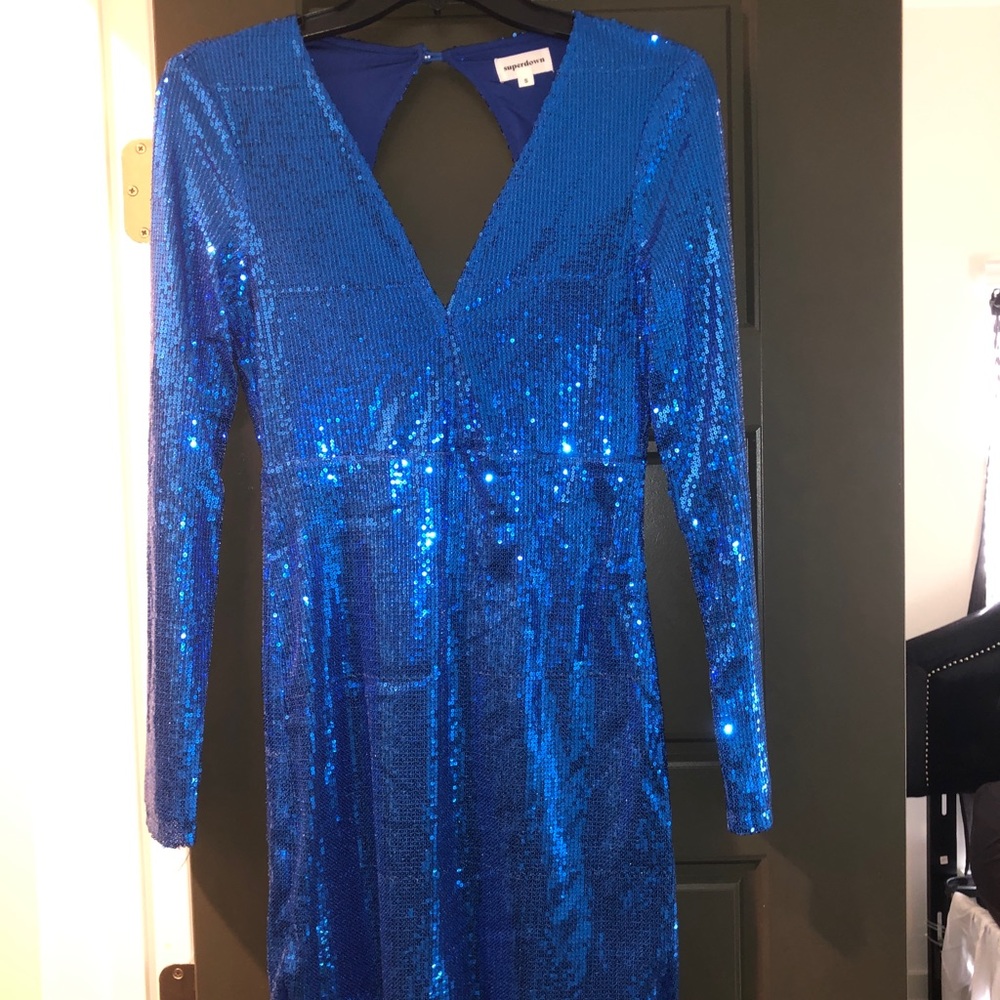 Blue sequin Revolve dress NWOT